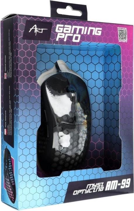 Productafbeelding Art optische muis voor gamers 6400DPI USB RGB AM-99 ultra licht (Bedraad)
