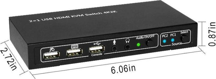 Image du produit MicroConnect MC-HDMI-USBKVM Commutateur clavier/vidéo/souris (KVM) Noir