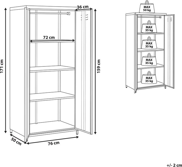 Actual product image Beliani Varna (76 x 50 x 171 cm)