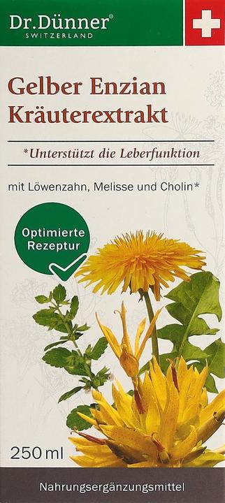 Actual product image Dr. Dünner Thin Yellow Gentian Herbal Extract Fl 250 ml (1 Piece, Liquid, 470 g)