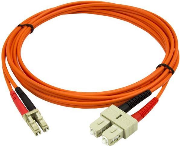 Actual product image StarTech 2 m multimode 50/125 duplex fiber optic patch cable LC - SC - fiber optic network cable (2 m)