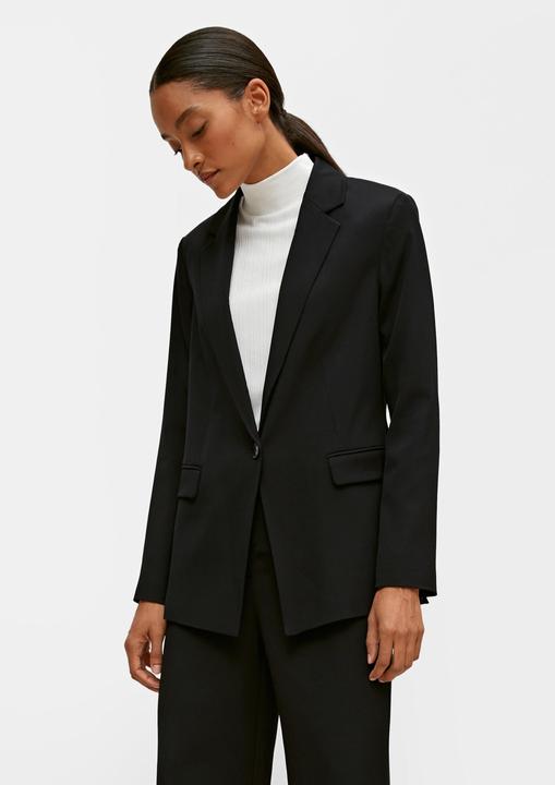 Actual product image Comma Regular Fit Blazer with Side-Vented Hem, Satin-Lined Viscose Stretch, Notched Lapel, Button Closure (Frequency band 38 (2600 MHz))