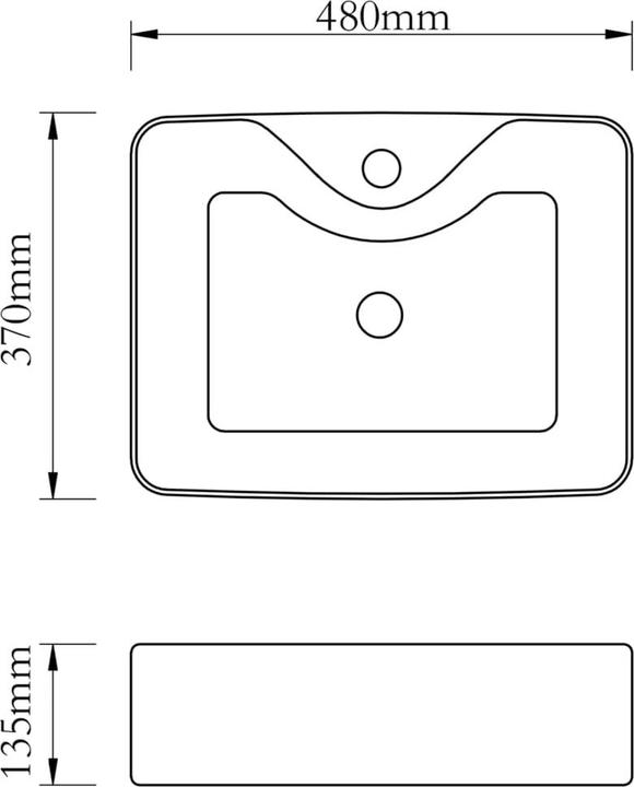 Actual product image vidaXL Becken (370 mm, 480 mm)