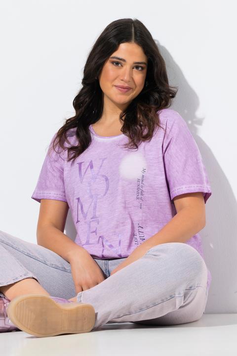 Image du produit Ulla Popken T-shirt oversize avec messages, manches courtes et décolleté rond (42, 44)