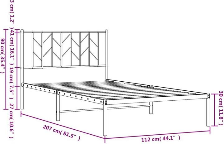 Image du produit vidaXL Bettgestell (107 x 203 cm)