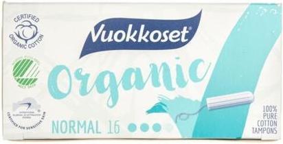 Actual product image Vuokkoset 100 % BIO, Tampons Normal, 16 pcs. (16 x, Regular)