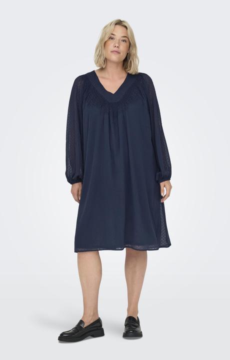 Produktbild Only Normal geschnitten V-Ausschnitt Elastische Bündchen Midikleid Kleid (46)