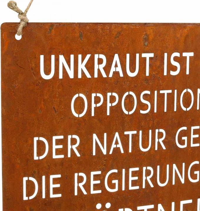 Actual product image Viana Gartenschild mit Spruch Unkraut