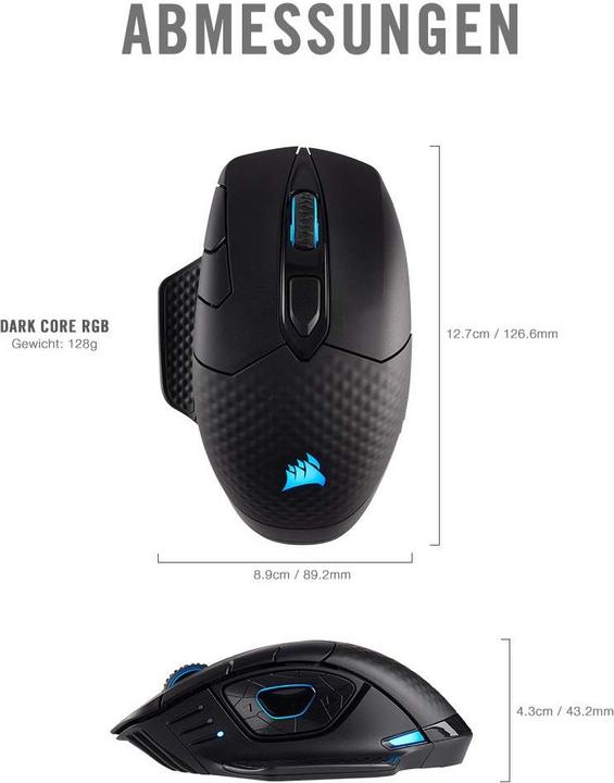 Actual product image Corsair Dark Core RGB SE (Cable, Wireless)