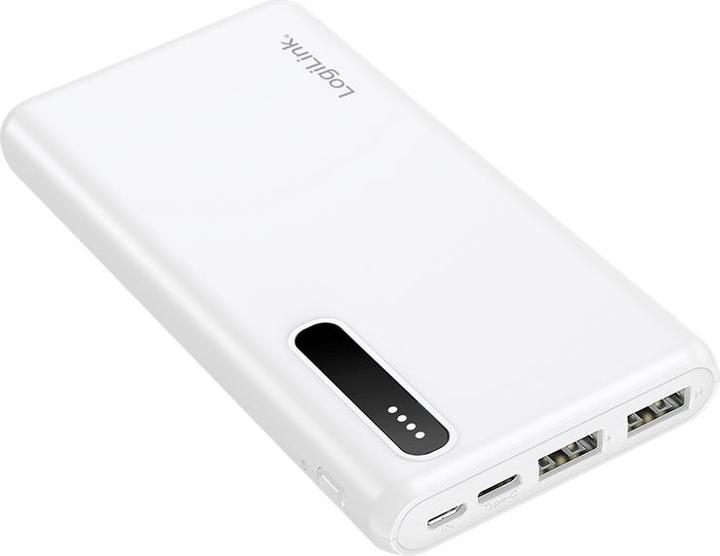 Produktbild LogiLink Powerbank 8000 mAh, 2x USB-A, 2-in-1 Kabel, weiss (8000 mAh, 12 W, 29.60 Wh)