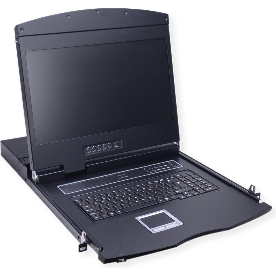 Value 19"-Konsole 48cm VGA 16 9 USB F, KVM Switch, Schwarz