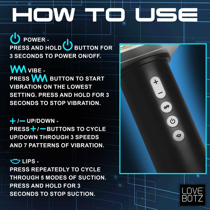 Produktbild XR Brands Thunder Stroker Saugender Masturbator Silber & Schwarz