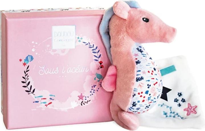 Productafbeelding Doudou et Compagnie Zeepaardje met knuffeldoekje, roze 17cm (MQ2) **