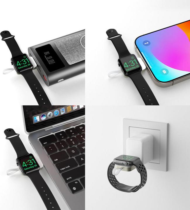 Actual product image 3MK Bezprzewodowa ładowarka do Apple Watch z wejśćiem USB-C white/biała 541225 (1 m, USB 3.2 Gen 1, 2.50 W)