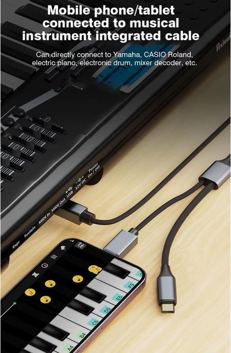 Image du produit PowerGuard MidiConnect Music, Printer, HDD USB Type B to USB-C, Lightning Connector 1.5m (1.50 m, USB 2.0)