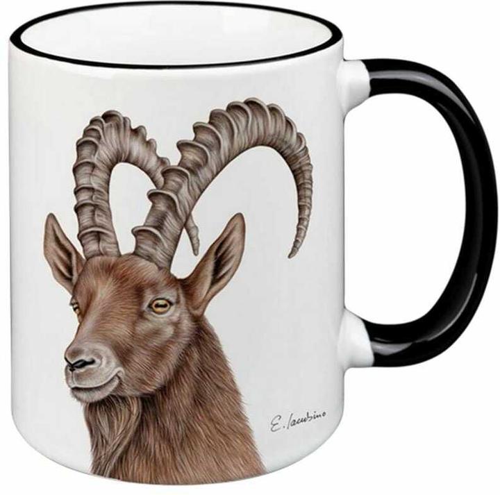 Produktbild Polypins Tasse Steinbock, schwarz, 330ml (330 ml, 1x)