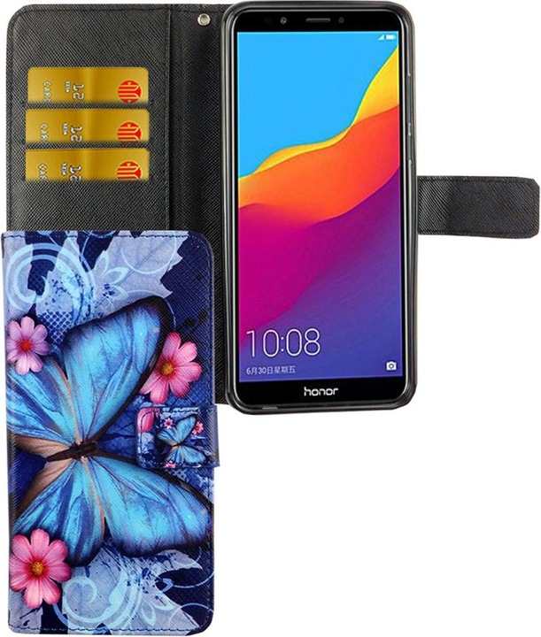Actual product image König Design Case Mobile Protection for Huawei Honor 7C Case Cover Wallet Case Mobile Cover (Honor 7c)