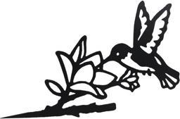 Baumstecker Kolibri Schwarz Metall 36X0,05X21 Cm