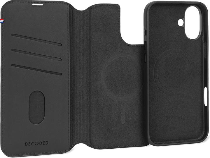 Produktbild Decoded Leather Detachable Wallet MagSafe Case with Wallet for iPhone 16 Plus - Black (Apple iPhone 16 Plus)