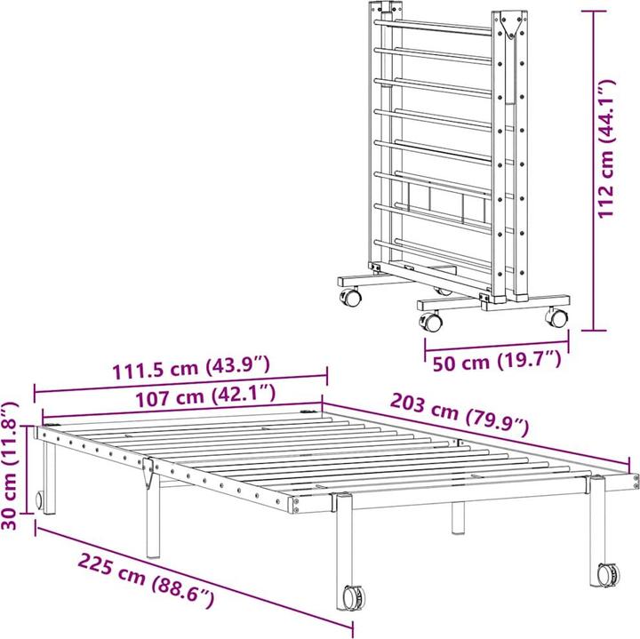 Image du produit vidaXL Bettgestell (107 x 203 cm)