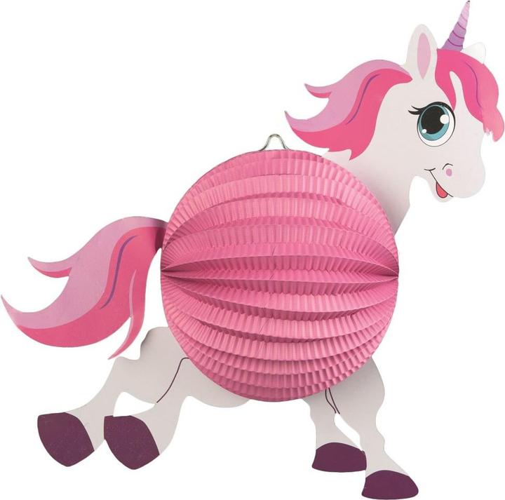 Tib Motivlaterne - aus Papier - Ø = 20 cm - Einhorn - rosa