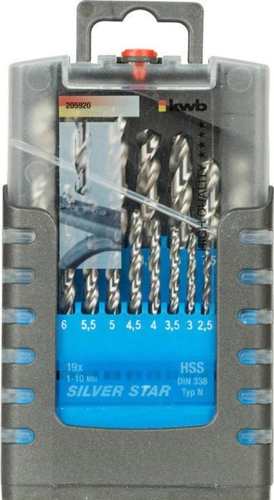 Produktbild kwb Spiralbohrer Set 19-teilig (1 mm, 1.5 mm, 10 mm, 2 mm, 2.5 mm, 3 mm, 3.5 mm, 4 mm, 4.5 mm, 5 mm, 5.5 mm, 6 mm, 6.5 mm, 7 mm, 7.5 mm, 8 mm, 8.5 mm, 9 mm, 9.5 mm)