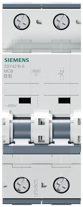 Produktbild Siemens MCB 2 Pole Type B 10kA 16A 400V (16 A)