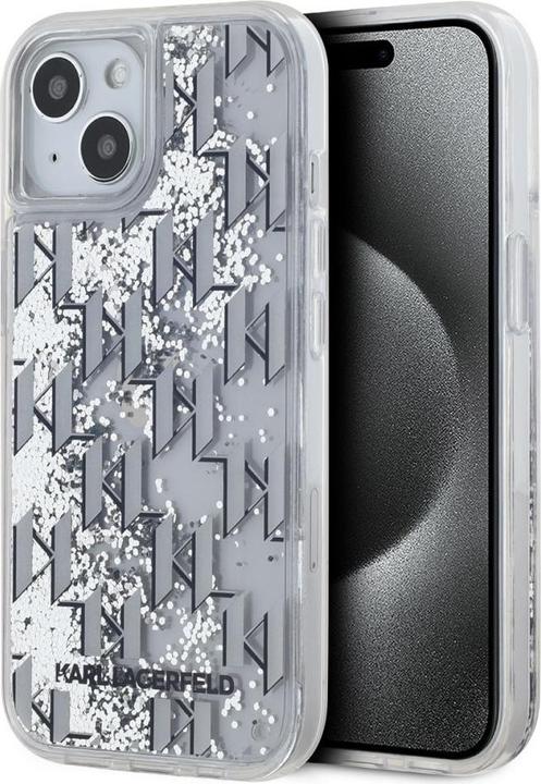Produktbild Karl Lagerfeld Liquid Glitter Monogram Gradient Case for iPhone 14 White (Apple iPhone 14)