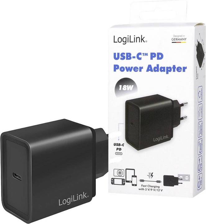 Actual product image LogiLink USB charger 1x USB black 1-port USB socket adapter, 13.5W (18 W)
