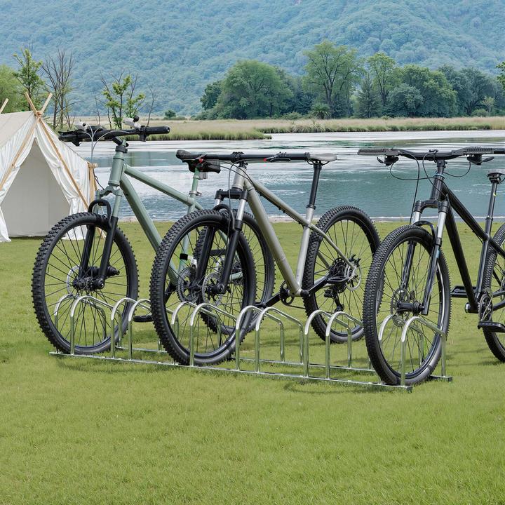 Actual product image Toboli Bicycle Stand for 6 Bikes Multiple Rack Made of Galvanised Steel for Indoor and Outdoor