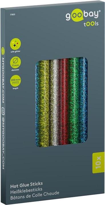 Image du produit Goobay Heissklebesticks 11 mm, 5 Glitzer-Farben, 10 Stk.