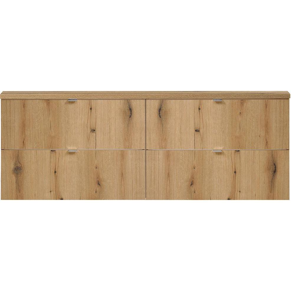 En.Casa, Badmöbelset, Doppelwaschtisch Skelbolu 160x60x40 cm 4 Schubladen Eicheoptik