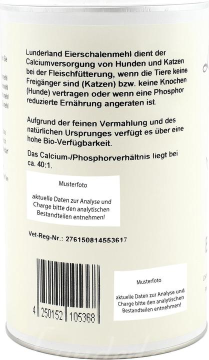 Immagine prodotto Lunderland Polvere di guscio d'uovo organico Mangime complementare (Senior, Adulto, Junior, 1 pz., 800 g)