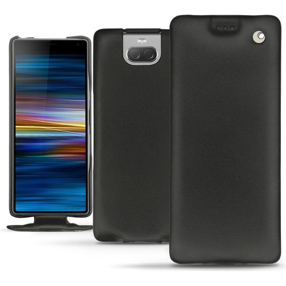 Noreve Lederschutzhülle vertikal (Sony Xperia 10), Smartphone Hülle, Schwarz