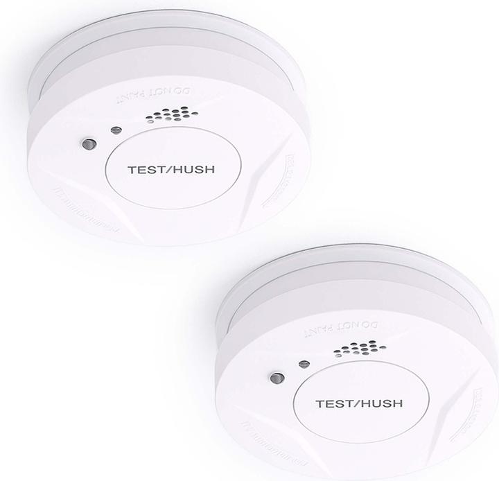 Produktbild Wiltec 2x Rauchmelder 3-V-Batterie Feuermelder HUSH-Funktion Brandschutzmelder