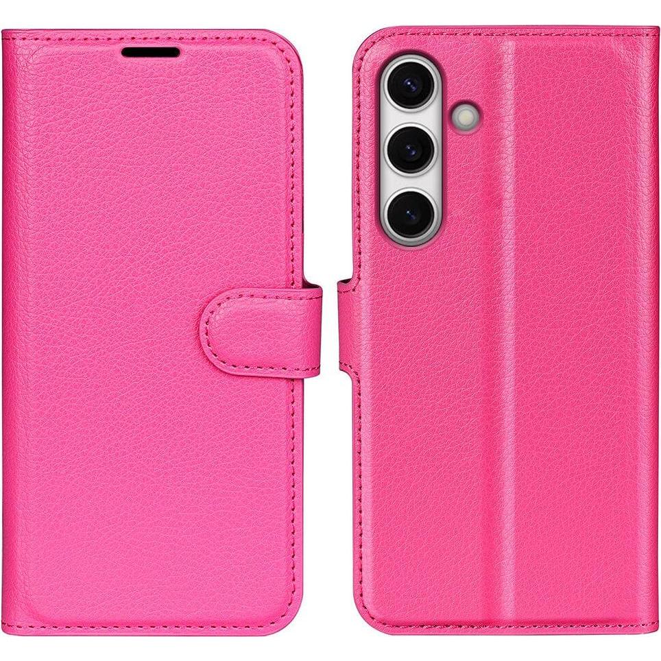 Cover-Discount FE - Leder Etui Hülle (Samsung Galaxy S24 FE), Smartphone Hülle, Pink