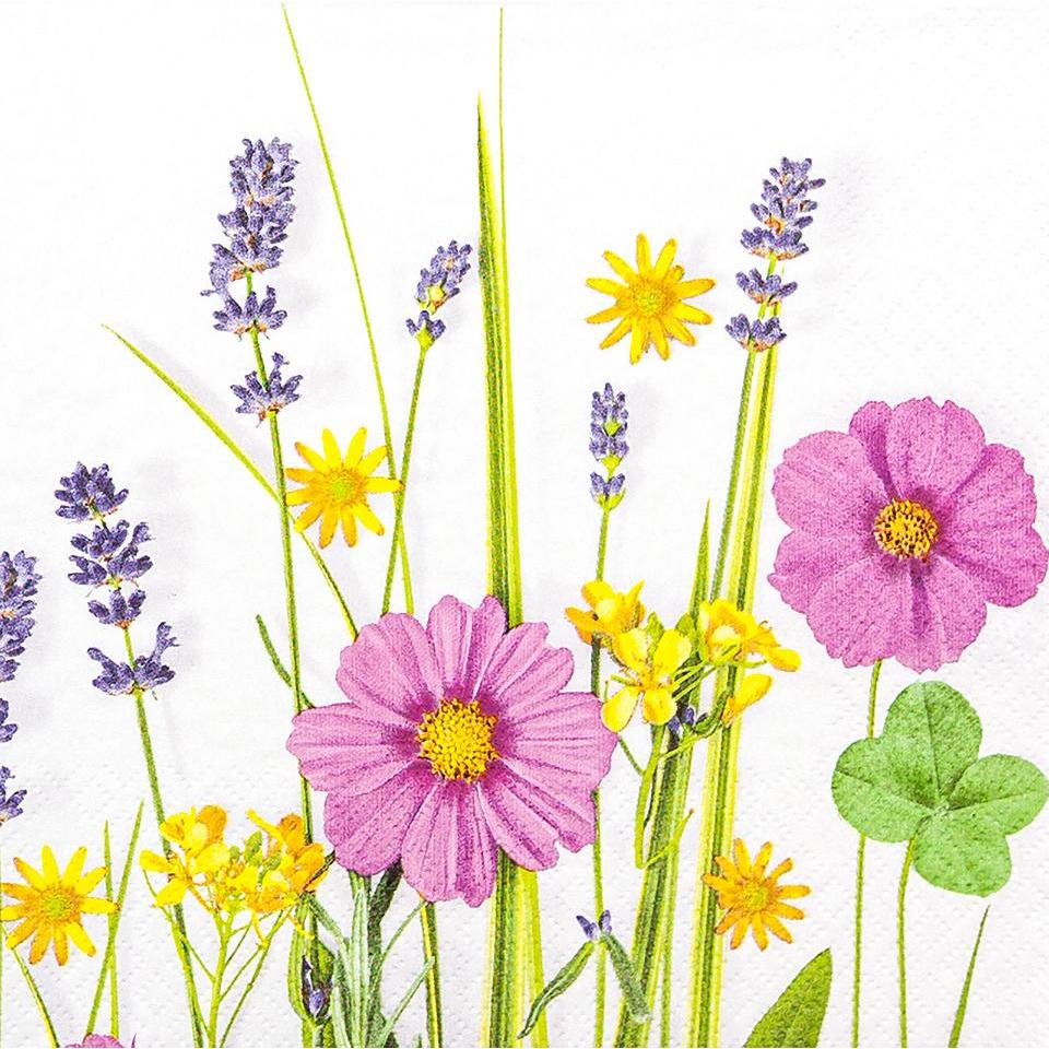 Magni, Servietten, 20 Servietten Sommerliche Gr?ser und Blumen Garten Tischdeko Decoupage Serviettentechnik 33x33cm (20 ...
