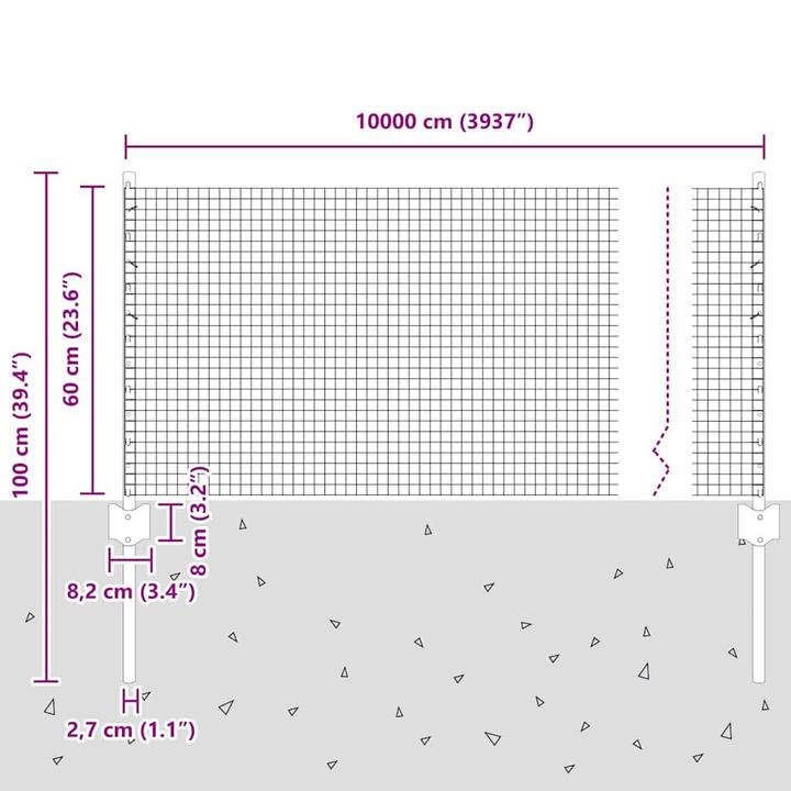 Produktbild vidaXL Schweissdrahtzaun
