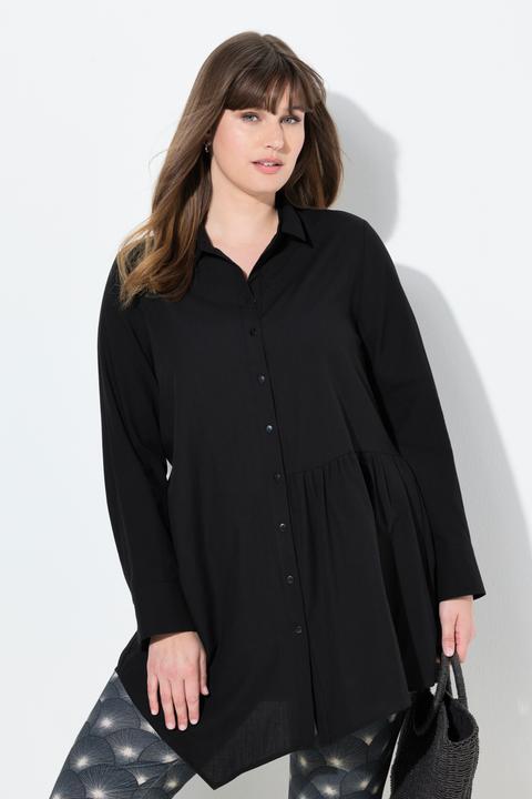 Produktbild Ulla Popken Longbluse, Zipfelsaum, Stehkragen, Langarm (60)