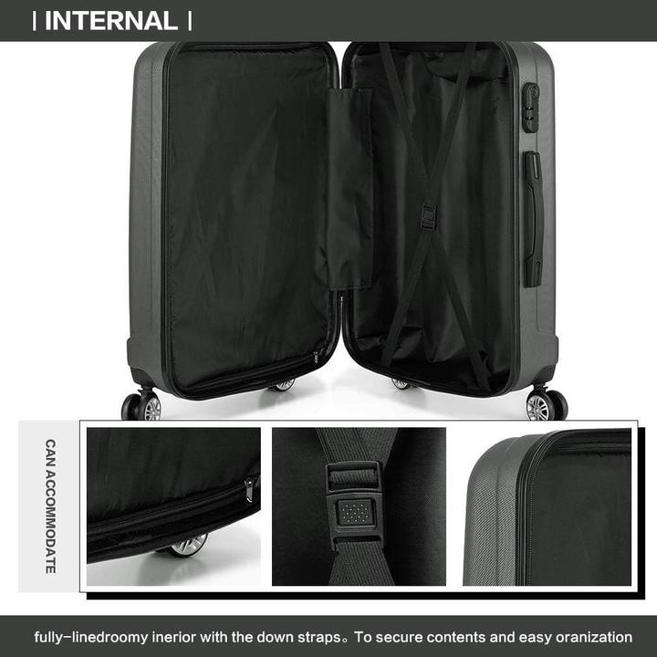 Immagine prodotto Kono Valigia rigida con rotelle spinner 360°, leggera e resistente, set 3 pezzi
