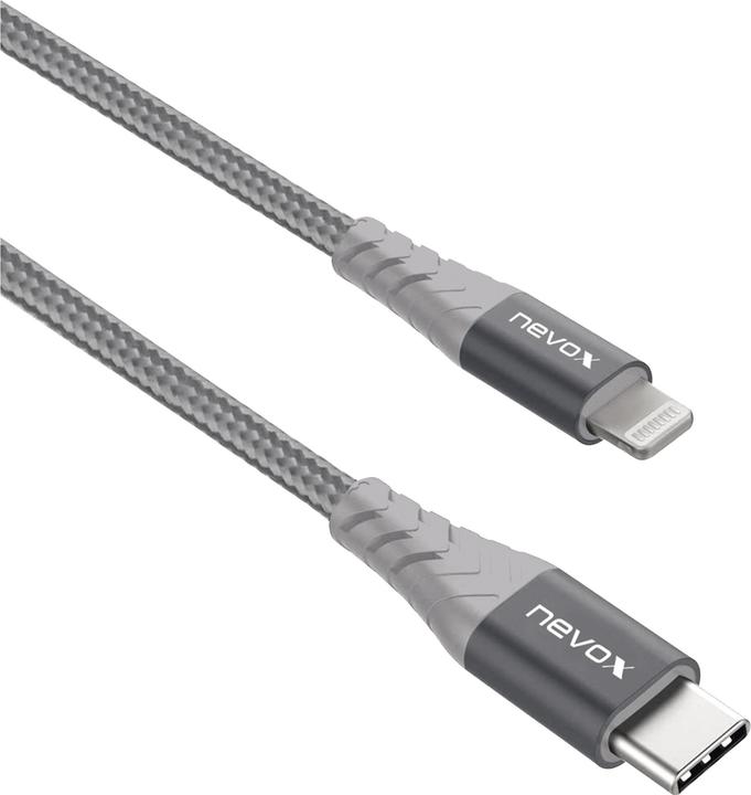 Produktbild Nevox 2M Lightning zu Type C USB Datenkabel MFi Nylon geflochten (2 m, USB 3.2 Gen 1)