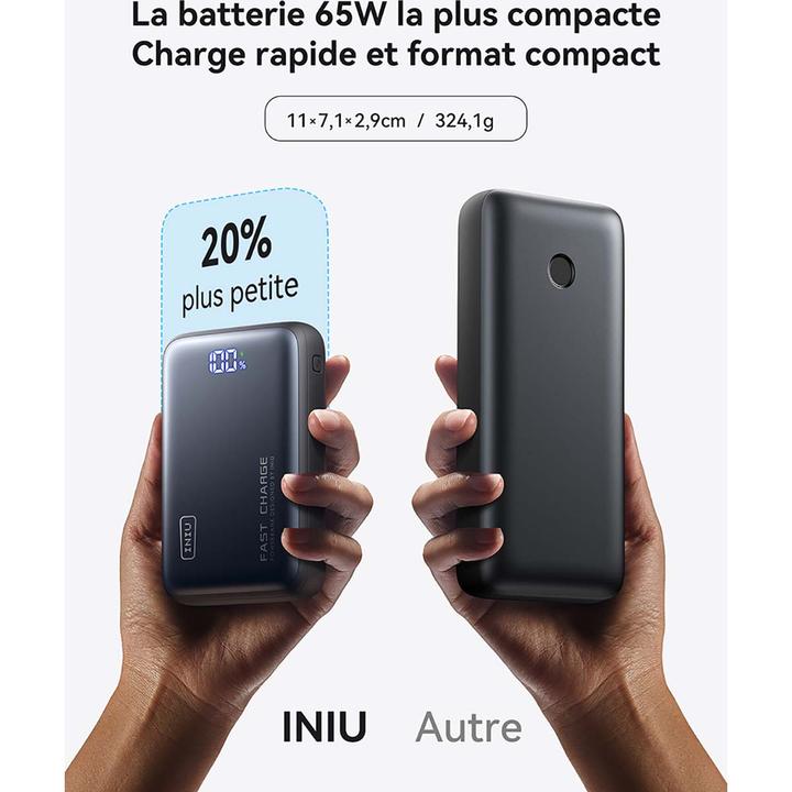 Productafbeelding INIU INIUPB20A2CLEOBK Power Bank (20000 mAh, 65 W, 65 Wh)