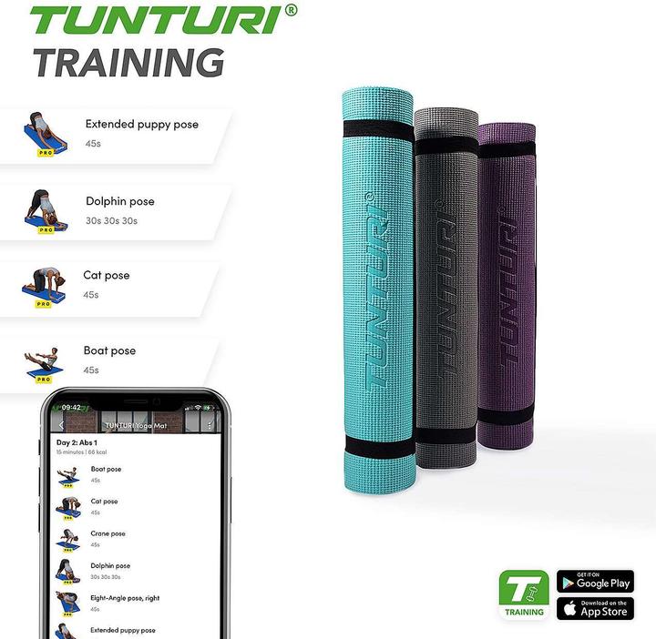 Immagine prodotto Tunturi PVC Yogamatte Rutschfest 4 mm (4 mm)