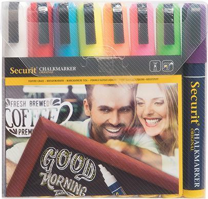 Actual product image Securit Kreidemarker ORIGINAL MEDIUM, 8er Etui, Grundfarben (8x)