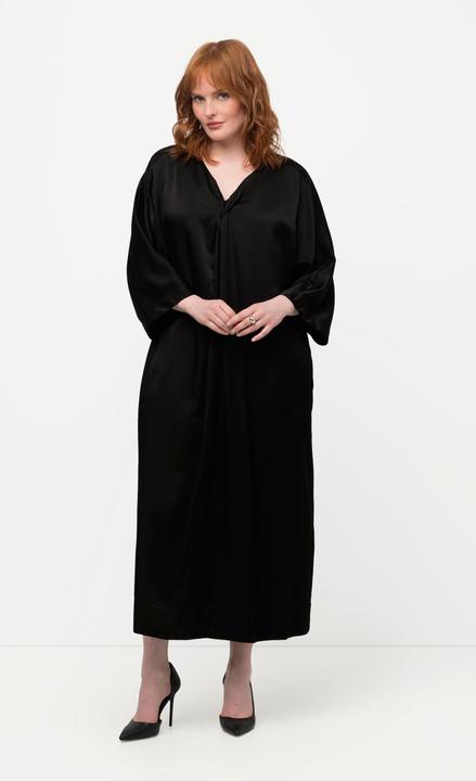 Produktbild Ulla Popken Midikleid, Satin, V-Ausschnitt, Halbarm, Taschen (42, 44)
