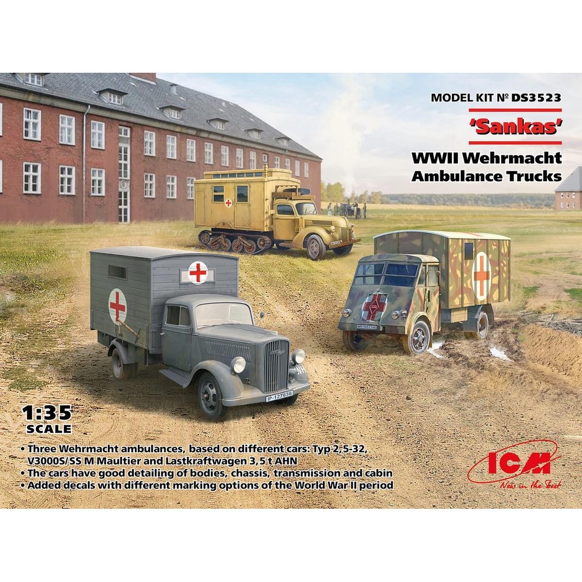 Icm Multicolore Camion Ambulanza Della Wehrmacht Della Seconda Guerra Mondiale Di Sankas