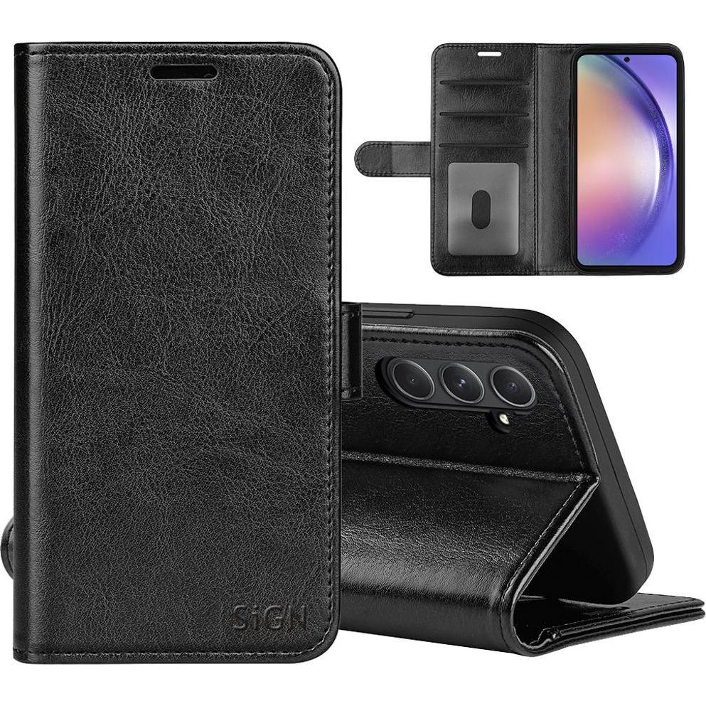 SIGN Cover a portafoglio per Samsung Galaxy A55 - Nero (Samsung Galaxy A55), Cover smartphone, Nero