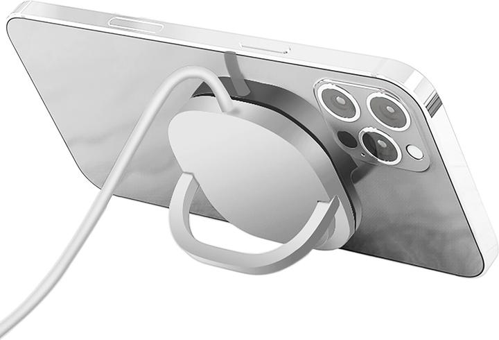 Produktbild Cazy Galaxy S24 Ultra Soft TPU (Kompatible MagSafe) - Clear + Magnetic Wireless Charger Pad - Weiss (Samsung Galaxy S24 Ultra)