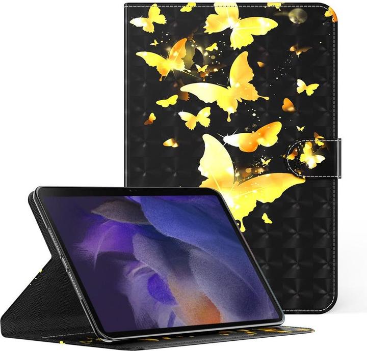 Productafbeelding Cover-Discount Galaxy Tab A8 10.5 - Etui glittereffect vlinder goud (Galaxy Tab A8)
