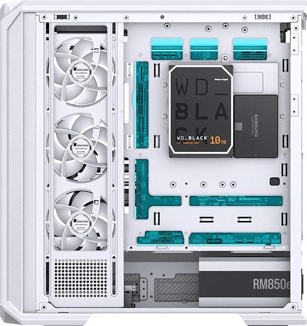 Produktbild Jonsbo D400 PC-Gehäuse, Midi Tower, ATX, Tempered Glass - weiss (ATX, mATX, Mini-ITX)